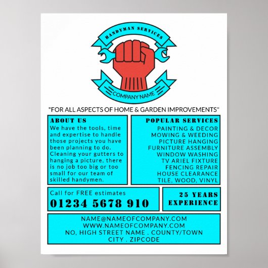 Faustlogo, Handymanwerbung Poster (Vorne)