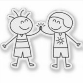 Faustschlag hoch fünf friedliche Liebe Aufkleber (Vorderseite)