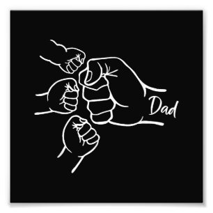 Faustschlag Vater von drei Vater von 3 Daddy glück Fotodruck