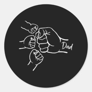 Faustschlag Vater von drei Vater von 3 Daddy glück Runder Aufkleber