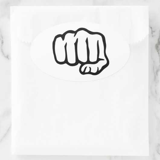 Faustsymbol Ovaler Aufkleber (Tasche)