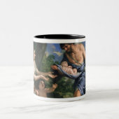 Faustulus anvertrauendes Romulus und Remus Zweifarbige Tasse (Mittel)