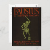 Faustus Poster Vintag Retro Skelett Postkarte (Vorne/Hinten)