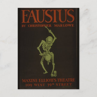 Faustus Poster Vintage Retro Skelett Postkarte