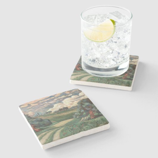 Fauve Landschaft Steinuntersetzer (Seitenansicht)