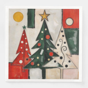 Fauvismus-Weihnachtsbäume Serviette