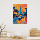 Fauvist Bangkok Tuk Tuk Street Poster (Küche)