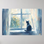 Fauvist Cat in Sunlit Window - individuell einstel Poster (Vorne)