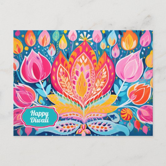 Fauvist Diwali Grüße Postkarte (Vorderseite)