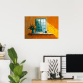 Fauvist-Fenster mit Sunlit Still Life - Benutzerde Poster (Heimbüro)
