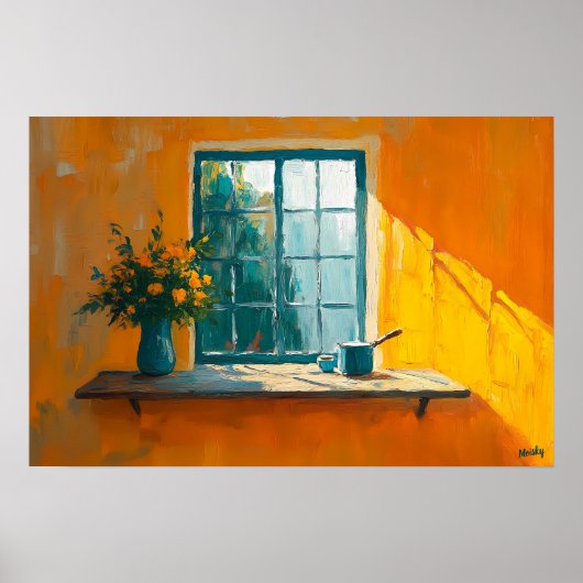 Fauvist-Fenster mit Sunlit Still Life - Benutzerde Poster (Vorne)