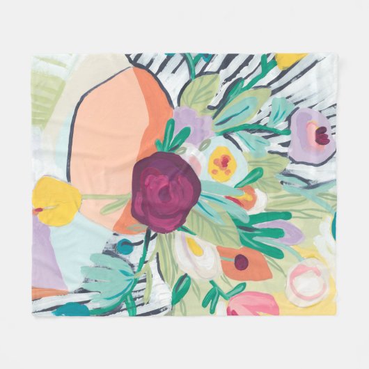 Fauvist Floral II Fleecedecke (Vorderseite (Horizontal))