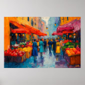 Fauvist Street Market Art - City Poster (Vorne)
