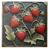 Faux 3D Strawberry Vintage Ceramic Tile Print Fliese (Vorderseite)