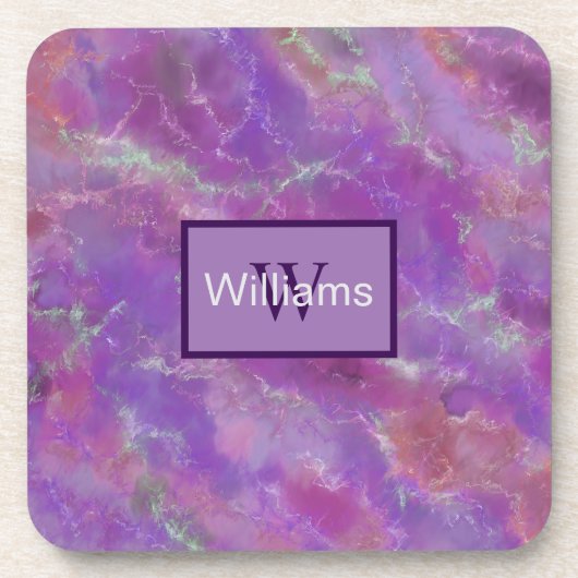 Faux Amethyst Purple Marble Getränkeuntersetzer (Vorderseite)