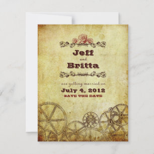 Faux-Antiquität Gold viktorianische Steampunk-Hoch Save The Date