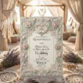 Faux Bas Relief 3D Sculpted Swans Einladung