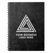 Faux Black Leather Modern Business Logo Notizblock (Vorderseite)