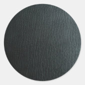 Faux Black Leather Texture Runder Aufkleber (Vorderseite)
