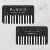Faux black pattern comb barber visitenkarte (Vorne/Hinten)