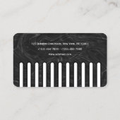 Faux black pattern comb barber visitenkarte (Rückseite)