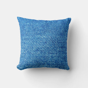 Faux Blau Denim Textil Wurf Kissen