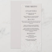 Faux Blind Embossed Arch Wedding Menu Card Menükarte (Vorne/Hinten)