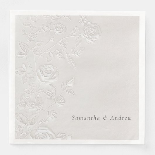 Faux Blind Embossed Arch Wedding Napkins Elegant  Serviette (Vorderseite)