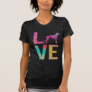 Faux-Bordüre Windhund Liebe T-Shirt