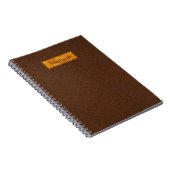 Faux Brown Leather Texture With Gold Foil Banner Notizblock (Rechte Seite)