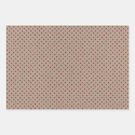 Faux Brown & Red Kraft Paper With Multi Patterns Geschenkpapier Set (Vorderseite 3)