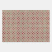 Faux Brown & Red Kraft Paper With Multi Patterns Geschenkpapier Set (Vorderseite)