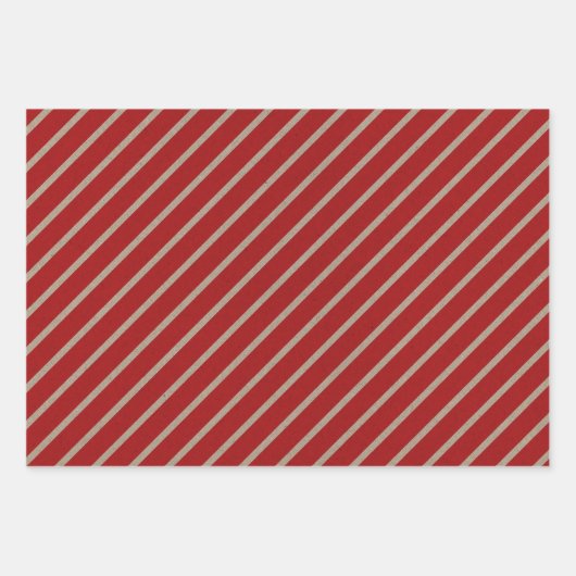Faux Brown & Red Kraft Paper With Multi Patterns Geschenkpapier Set (Vorderseite 2)