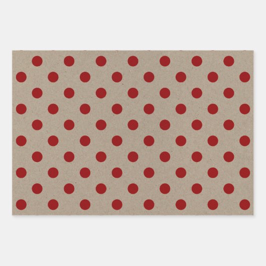 Faux Brown & Red Kraft Paper With Multi Patterns Geschenkpapier Set (Vorderseite)