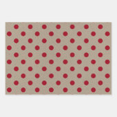 Faux Brown & Red Kraft Paper With Polka Dots Geschenkpapier Set (Vorderseite 2)
