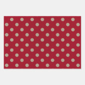 Faux Brown & Red Kraft Paper With Polka Dots Geschenkpapier Set (Vorderseite)