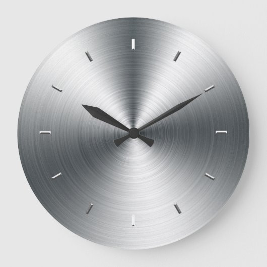 Faux Brushed Sheet Metal Wall Clock Große Wanduhr (Vorderseite)