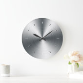 Faux Brushed Sheet Metal Wall Clock Große Wanduhr (Zuhause)