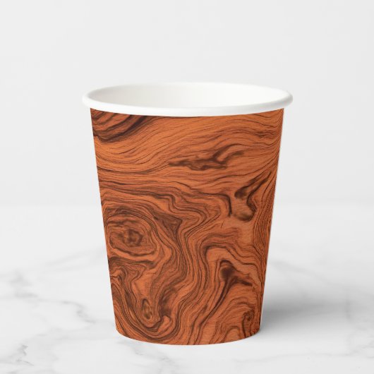 Faux Burled Walnut  Pappbecher (Rückseite)