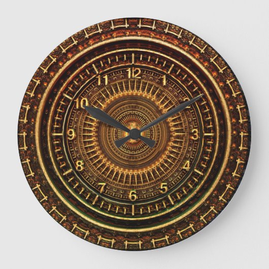 Faux Carved Wood Clock Große Wanduhr (Vorderseite)