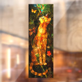 Faux Cat Painting Stained Glass Art Fensteraufkleber (Blatt 2)