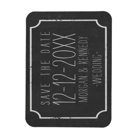 Faux Chalkboard Save the Date Magnet (Vertikal)