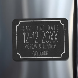 Faux Chalkboard Save the Date Magnet
