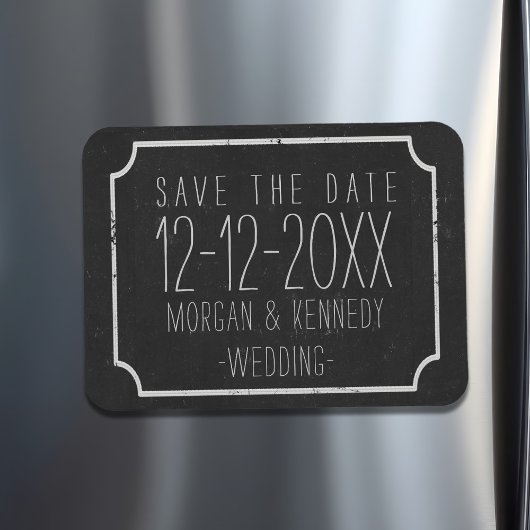 Faux Chalkboard Save the Date Magnet