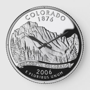 Faux Colorado State Quarter Rocky Mountains Bäume Große Wanduhr
