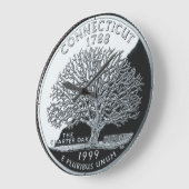 Faux Connecticut State Quarter Charter Oak Tree Große Wanduhr (Winkel)