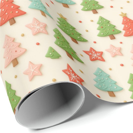 Faux Cookies in Clay Christmas Gift Wrap Geschenkpapier
