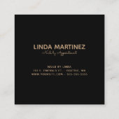 Faux Copper Gold Foil Your Logo Black Quadratische Visitenkarte (Rückseite)