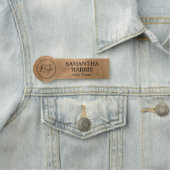 Faux Copper Gold Foil Your Logo Black Text Namensschild (Beispiel)