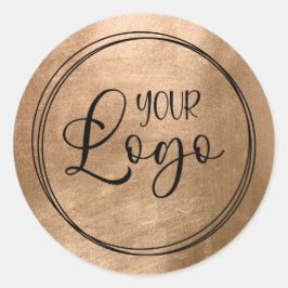 Faux Copper Gold Foil Your Logo Runder Aufkleber